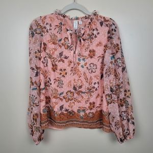NWT Joie Floral Peasant Top size S